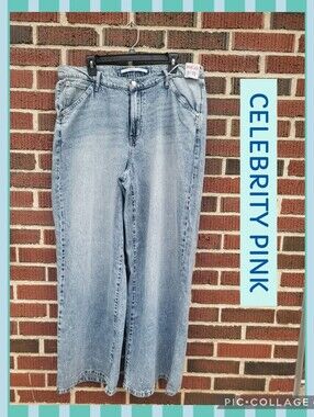 Celebrity Pink Light Blue V-Waist Wide Leg Jeans